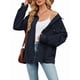thumbnail image 1 of Blusas Informales de Larga Extragrandes con Botones y Cuello Halter para Mujer Azul Marino L, 1 of 9