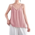 thumbnail image 2 of Endives Women's Tanks Camisole Cotton Linen Tank Top Thin V Neck Vest Loose Slimming Top Base Shirt For Women Pink, 2 of 4