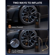 REHOTTOP Cordless Tire Inflator, Portable Air Compressor 180PSI, 12V DC Air Pump for Car with Auto Shutoff & LED Light, Tire Pump for Cars, Bicycle, Motorcycles