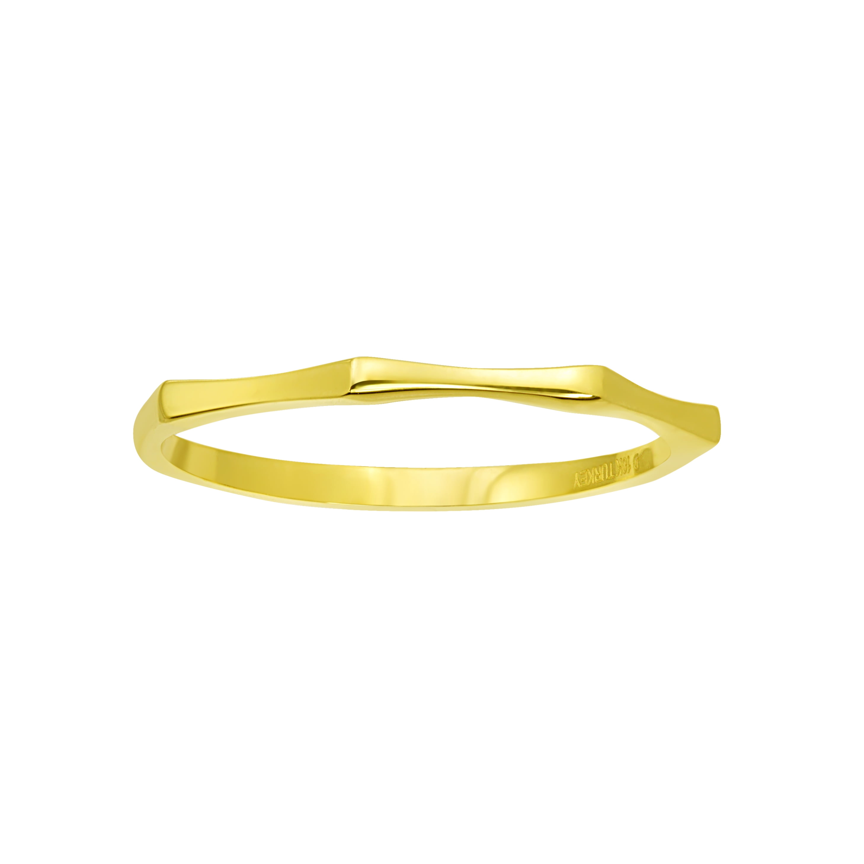 Brilliance Fine Jewelry Modern Collection Stackable 10KT Yellow Gold Beveled Band Ring, Size 7