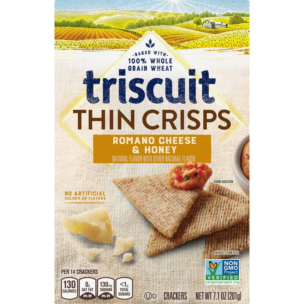 Nabisco Triscuit Romano Cheese & Honey Thin Crisps Crackers, 7.1 Oz