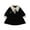 Black, variant on Jinhomg Toddler Baby Knitted Dresses Girls Trendy Lapel Collar Midi Dress Fall Winter Comfy Long Sleeve Cotton Dresses Black 130