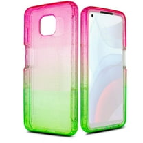 for Moto G Power 2021 Version Glitter Bling Full Body Built In Screen Protector Case Phone Case PU Shock Bumper Scratch Guard Skin Wrap Slim Cover