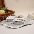 thumbnail image 7 of Bkhluea Women Wedge Flip Flop Sandals Rhinestone Decor Shoes Comfortable For Beach Travel Casual Daily Outdoor Activities, 7 of 7