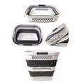 thumbnail image 2 of SAMMART Cesta plegable de plástico para la colada de 40 l (10,5 galones) con asas – Contenedor/organizador de almacenamiento plegable – Cesto para la colada portátil – Ahorro de espacio (1, blanco/gri, 2 of 5