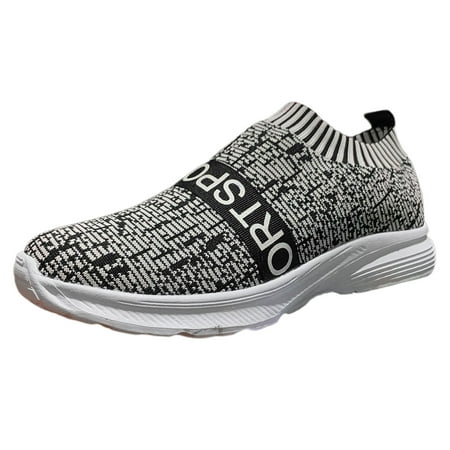 OJSFQUFP Womens Fashion Sneakers Ladies Flyweaving Mesh Sports Casual Socks Shoes Plus Size Lightweight Running Shoes Sneakers Casual Shoes Fashion Sneakers Grey 37