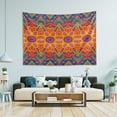 thumbnail image 5 of Bohemian Pattern Tapestry Wall Hanging Tapestries Happy Colorful Hippie Psychedelic Art Polyester Carpet Wall Decorative for Living Room Bedroom 60x40inch Home Decor Gifts, 5 of 7