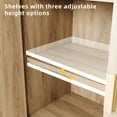 thumbnail image 4 of Rustic Rattan Storage Cabinet, 2-Door Wood Sideboard, Adjustable Shelf, Natural, 4 of 9