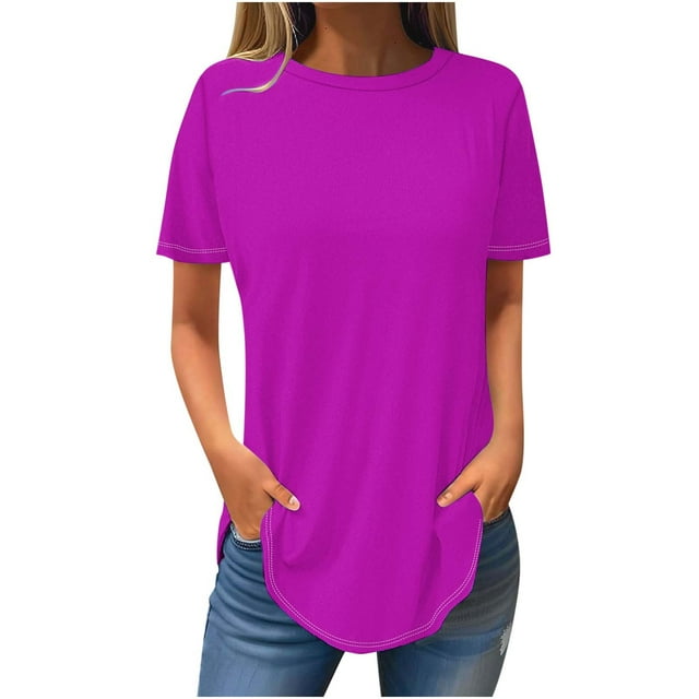 FAIWAD T Shirts for Womens Loose Short Sleeve Casual Tops Ladies Plus Size Pullover Tees Tops