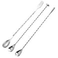 thumbnail image 1 of Shisuyan Long Cocktail Spoons Silver 3Pcs 12.6In Dishwasher Safe, 1 of 8