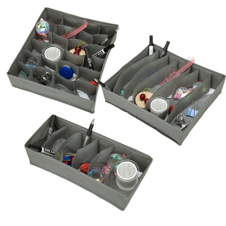 

YouLoveIt 3PCS Sock Underwear Organizer Foldable Drawer Divider Baskets Clothes Drawer Organisers Divider Foldable Cabinet Closet Bra Organizers and Storage Boxes