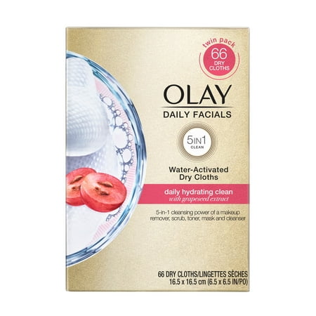 Olay Daily Facials Hydrating Cleansing Cloths, 66