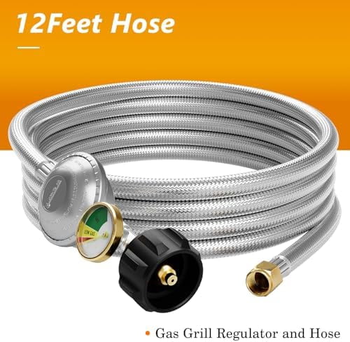 12 Feet Propane Regulator With Hose, QCC1 Low Pressure Regulator Hose for Weber, and Most LP Gas Grill$$Garden & Patio