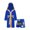 Royal Blue, variant on Sinleey Kids Boys Boxing Costume Includes Long Sleeve Open Front Metallic Trim Satin Belt Boxer Robe and Shorts Black 12