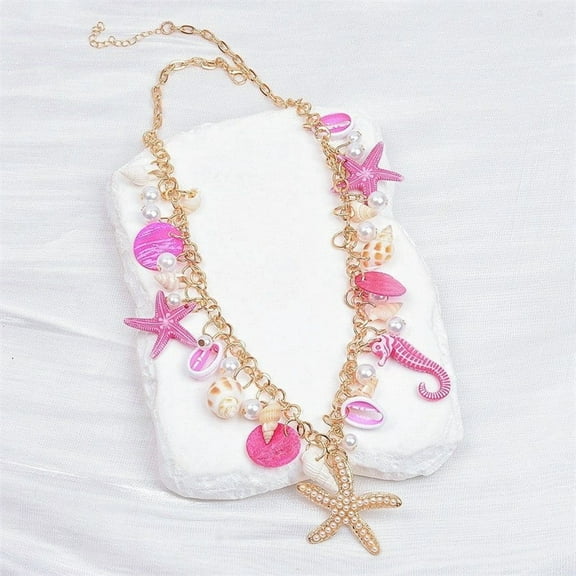 Intricate Starfish Design Pearl Necklace for Beach and Casual Occasions