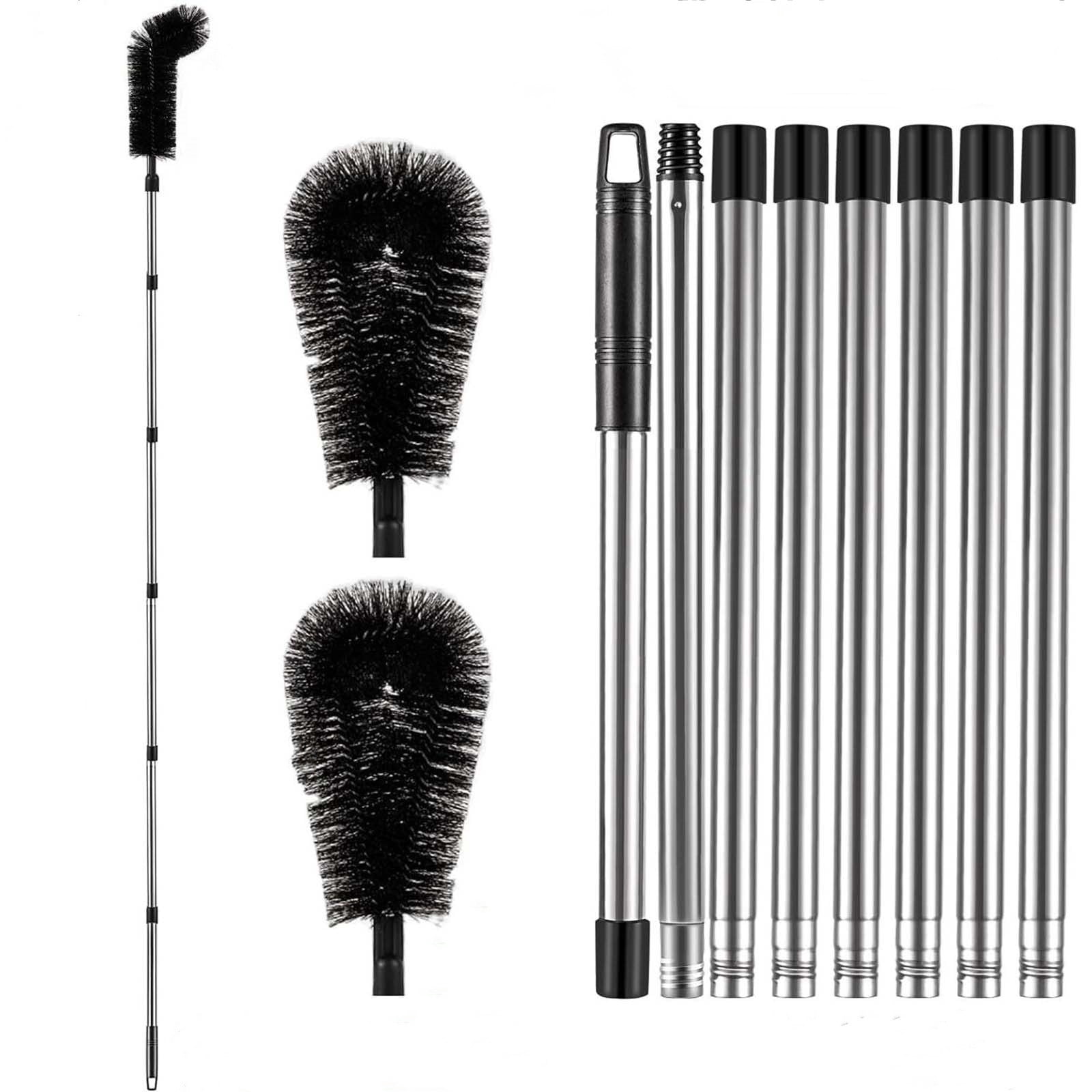 Gutter Cleaning Brush Roofing Tool With 8Pcs Telescopic Extendable Pole 10.5ft Gutter Cleaner Easy Leave Gutter Cleaning Tools For Cleaning Leaves/Window/Gutter/Hanging Light Nylon Scrub Brush with