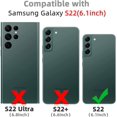 thumbnail image 2 of Design for Samsung Galaxy S22 5G Wallet Case with Tempered Glass Screen Protector PU Leather Credit Card Holder Slot Phone Cases Kickstand Shockproof Protective Cover for Men 6.1" Brown, 2 of 14