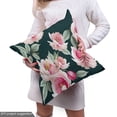 thumbnail image 5 of Ambesonne Floral Fabric by the Yard Upholstery, Roses Lovers Flowers Artwork, 5 Yards, Laurel Green Pale Pink, 5 of 5