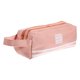 thumbnail image 5 of Estuche de lona de gran capacidad con doble capa y cremallera para cosméticos (rosa claro), 5 of 8