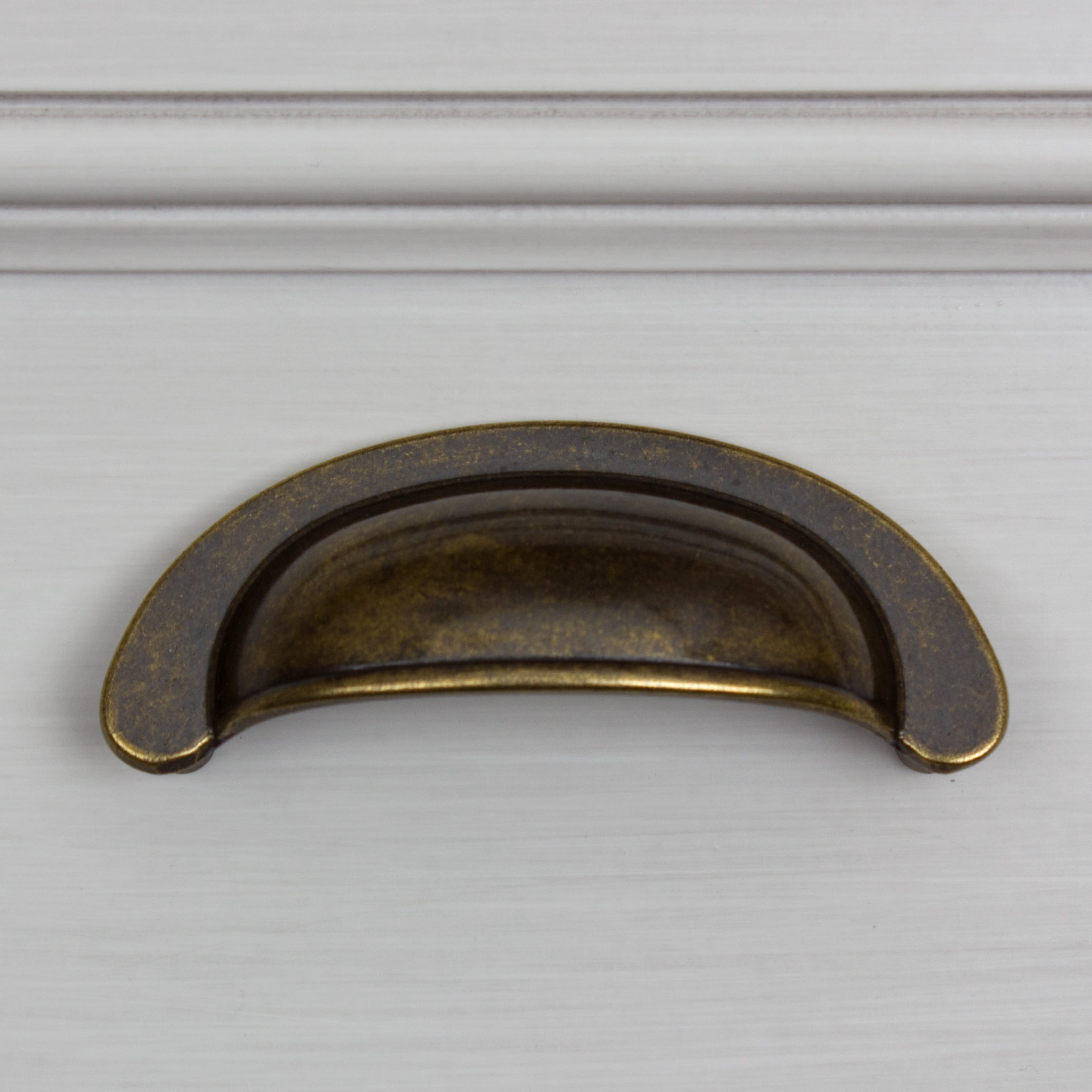 GlideRite 2-1/2 in. Center Classic Bin Cabinet Pull, Antique Brass