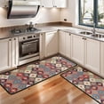 thumbnail image 3 of Kitchen Rugs Sets Of 2,Orange Ethnic Rhombus Pattern Anti Fatigue Kitchen Mat Rugs Non Slip Washable,Decorative Kitchen Floor Mats for Kitchen,Sink,Laundry,17"x47"+17"x47", 3 of 5