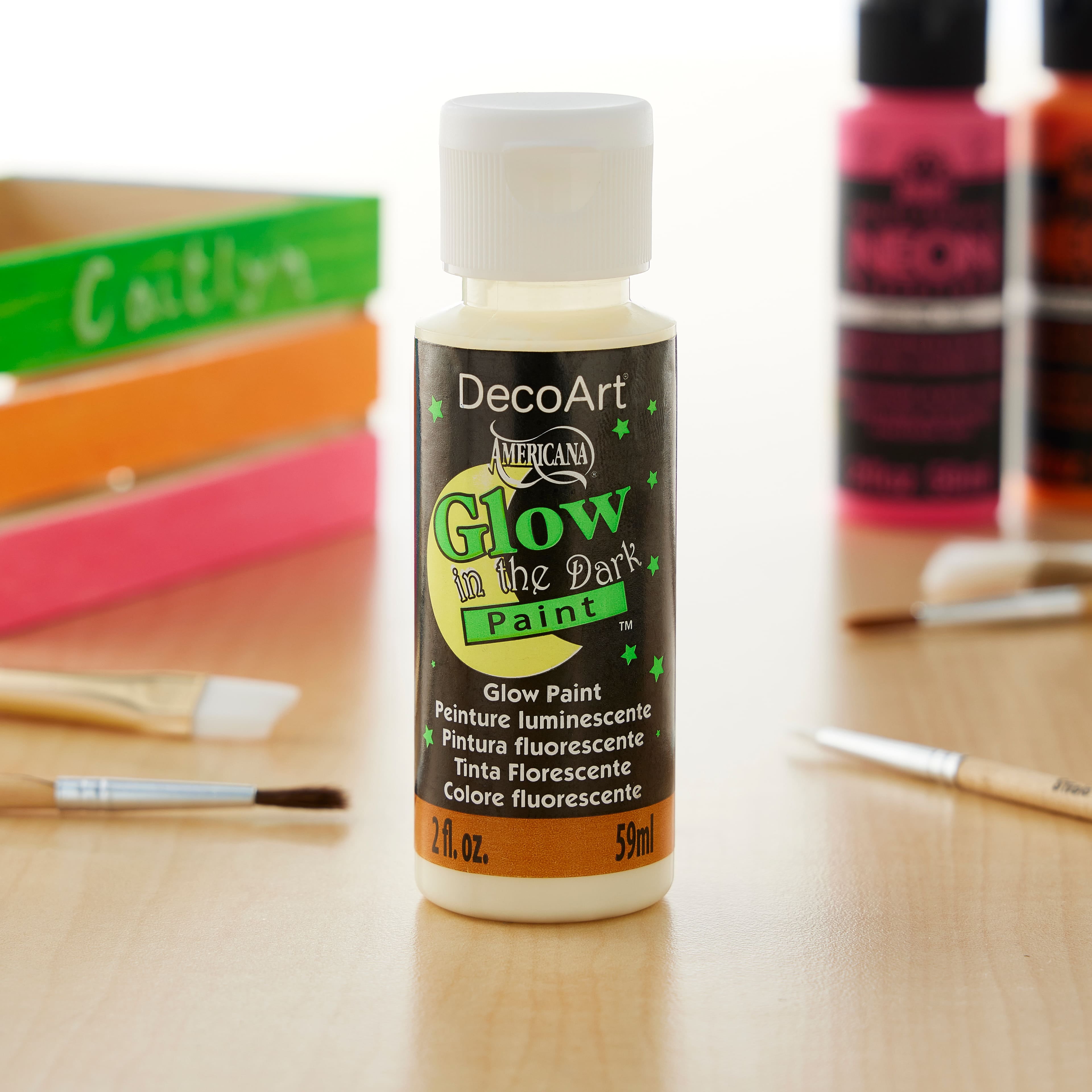 Americana Glow in the Dark Paint, 12 Pack