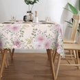 thumbnail image 3 of Pink Floral Tablecloth Shabby Chic Flower Rectangle Tablecloth Pink Rose Petal Floral Table Cover 60×84 Inch Washable Table Cloth for Kitchen Dining Room Party Decoration, 3 of 8
