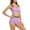 01 Purple, variant on Hicidod Womens Bikini Set Tummy Control Fashion Solid Bathing Suits Modest High Waisted Cute Halter 2 Piece Beach Swim Suit