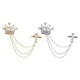 thumbnail image 1 of Corona para Caballero, Set de 2 Unidades, Elegantes Cadenas Colgantes , Plata áurea, 1 of 9