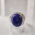 thumbnail image 2 of Lapis Lazuli Mans Ring, Natural Afghani Lapis Lazuli, Silver Jewelry, 925 Silver Ring, Birthday Gift, Heavy Mens Ring, Arabic Design, Ottoman Style Ring, Christmas, Turkey Mens Signet Ring, 2 of 5