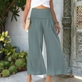 thumbnail image 2 of BLVB Womens High Waist Wide Leg Pants Smocked Elastic Waist Flowy Palazzo Lounge Pants Loose Trousers Trendy Clothes, 2 of 5