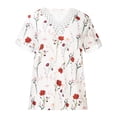 thumbnail image 4 of Puntoco Verano Mujer Moda Cuello en V Manga corta Impreso Casual Tee tops Puntoco Puntoco-962, 4 of 8