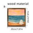 thumbnail image 3 of huayou Beach Sunset Ghost Framed Art, 7.87x7.87 inch, Halloween Wall Picture Ornament, Scenic Decor for Living Room, Tabletop Seasonal Layout, 3 of 7