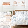 thumbnail image 6 of 3 Piece Blue Coastal Duvet Cover Set Queen Size,Microfiber Comforter/Quilt Cover with Corner Ties and 2 Pillowcases,Nautical Summer Beach Coral Sea Turtle All Season Soft Bedding with Zipper Closure, 6 of 8