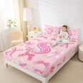 thumbnail image 3 of Manfei Dreamy Ribbon Bow Tie Bed Sheets For Girl,Pink 3D Letter I Initial Lettering King Sheets,4 Pieces, 3 of 6