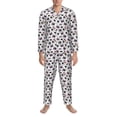 thumbnail image 3 of Yiaed Music Player Print Men’s Pajamas Set - Long Sleeve Button Down Sleep Shirt and Pajama Bottoms Sleepwear Set Mens Pjs Sets Men's Pajama Bottoms-Medium, 3 of 7