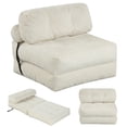 thumbnail image 1 of Costway Folding Sofa Bed, Convertible Sleeper Chair with Pillow Back Support Corduroy Cover Beige, 1 of 10