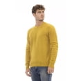 thumbnail image 2 of Alpha Studio Elegant Yellow Wool Crewneck Sweater for Men, 2 of 3