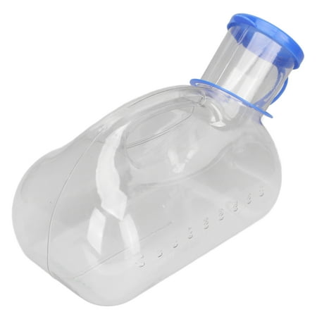 M Buder 1000ML Portable Men Urinal with Lid, Leakproof Transparent Plastic Urine Container Bottles for Elderly, Patients, Bedridden & Car Travel, 34 oz / 1000 ml Capacity