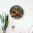 thumbnail image 4 of 10 Inch Wall Clock Battery Operated Silent Clock Decorative for Office, Kitchen, Outdoor, Living Room，Violin Music Book Oil Watercolor Adorable, 4 of 4