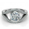 thumbnail image 2 of Moissanite Engagement Ring 18K White Gold Plated ring Moissanite ring 1.50 Cts Diamond Ring Unique Art deco Bridal Ring Anniversary Ring, 2 of 4