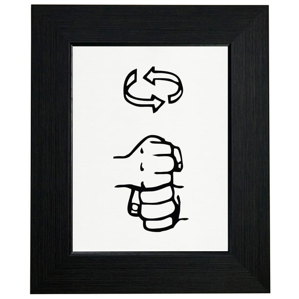 Coffee ASL Sign Language Coffee Lover Framed Print Poster Wall or