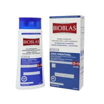 Bioblas Zinc & Menthol Hair Shampoo - Anti-Dandruff & Anti Hair Loss Cleansing Shampoo - Fresh Mint Shampoo for Hair Loss & Soothing Scalp - Fragrance Free, Rich in Vitamins - All Hair Types
