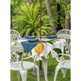 thumbnail image 4 of Outdoor Tablecloth with Umbrella Hole Zipper White Flowers Round Tablecloth 54" Waterproof Outside Table Cloth Countryside Lemon Fruit Garden Patio Table Cover Tablecloths for Picnic Party, 4 of 8
