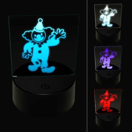 

Waving Clown Circus Carnival LED Night Light Sign 3D Illusion Desk Nightstand Lamp
