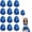 blue, variant on 12 PCS Cheerleader Pom Poms,with Baton Handle for Rooters Cheering Squad Team Spirit Sports (Blue Gold)