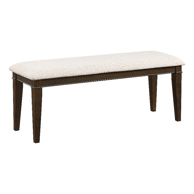 Lexicon Contemporary Wood Dining Room Bench in Dark Brown Finish ...