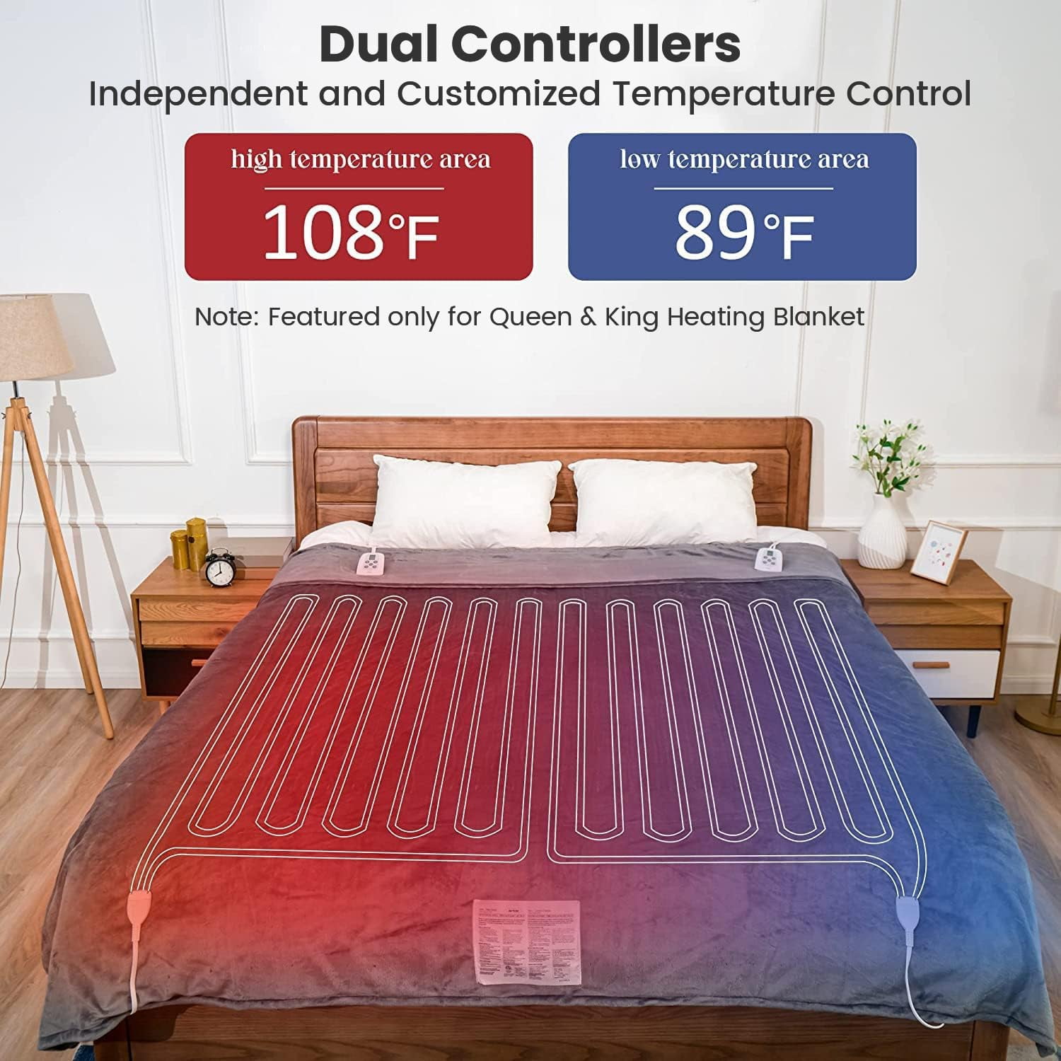 Heated Blanket King Size 100"x90", Dual Control Cozy Sherpa Electric Blankets for Bed with 10 Fast Heating Levels, 12H Auto Off, ETL Certified, Soft Washable Blanket for Home Use, Brown Plaid