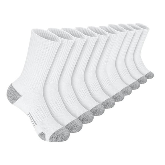 TELOLY Men's Cotton Crew Socks, Mid Calf Athletic Socks for Running