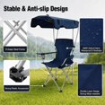 thumbnail image 4 of REDCAMP Portable Camping Chair with Canopy Heavy Duty Outdoor Folding Chair with Shade 600D Oxford Canopy Chair for Beach Fishing Lawn Picnic Sports Dark Blue, 4 of 9
